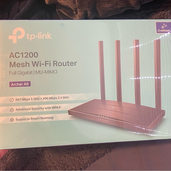 TP-Link AC1200 Gigabit WiFi Router (Archer A6) New in box - Picture 1 of 3